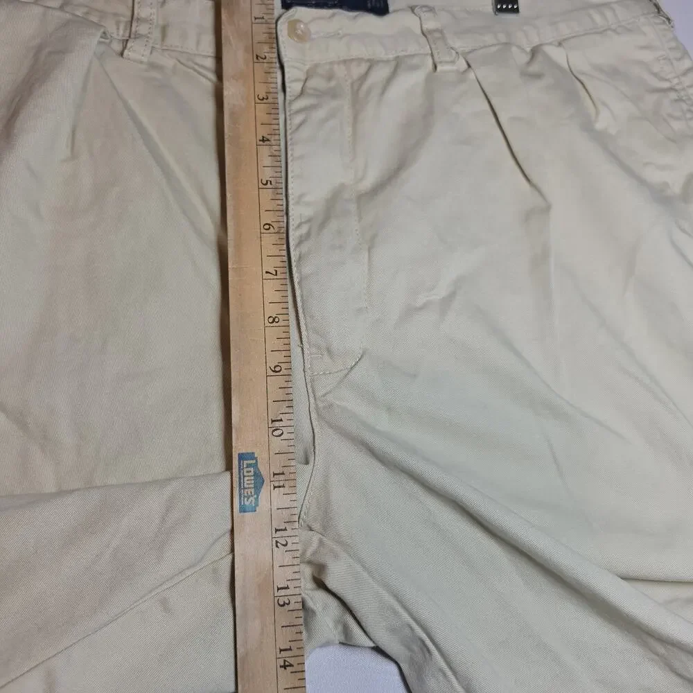Vtg Polo Ralph Lauren Tyler Shorts Mens 38 Khaki Beige Chino Pleated Preppy Y2K